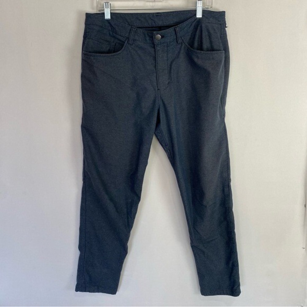 Lululemon Men's ABC Classic-Fit Tech Canvas‎ Trouser Pants Pattern Blue  Size 34